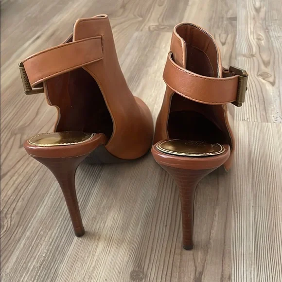 Lauren Ralph Lauren Tan Rayna Heeled Mule Ankle Boot 8.5 - Picture 4 of 8